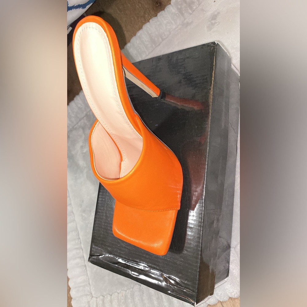 Orange mule heels